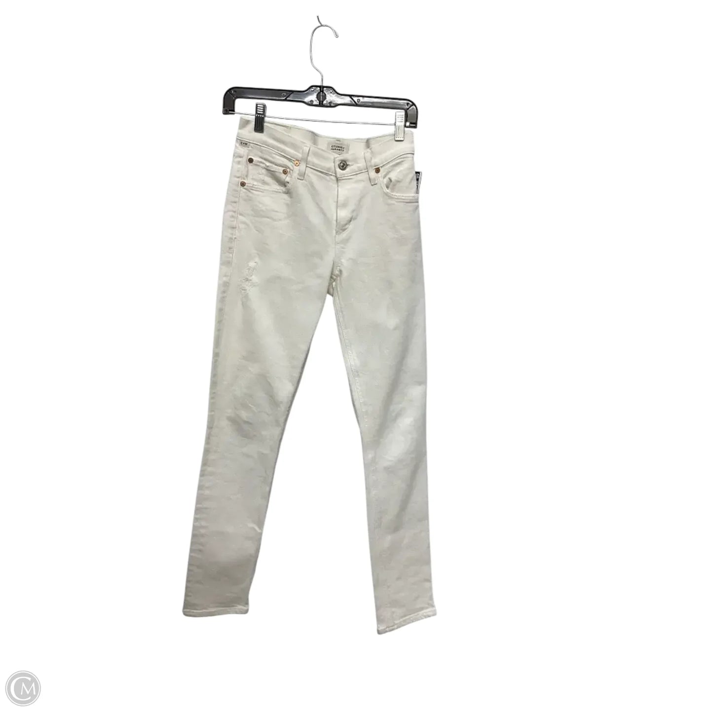 Designer Jeans Skinny By Citizens Of Humanity In White, Size: 4