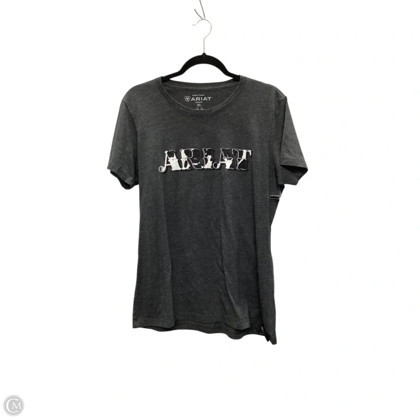 Top Short Sleeve By Ariat In Grey, Size: Xl