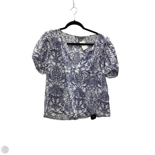 Top Short Sleeve By Elliott Lauren In Blue & White, Size: Xs