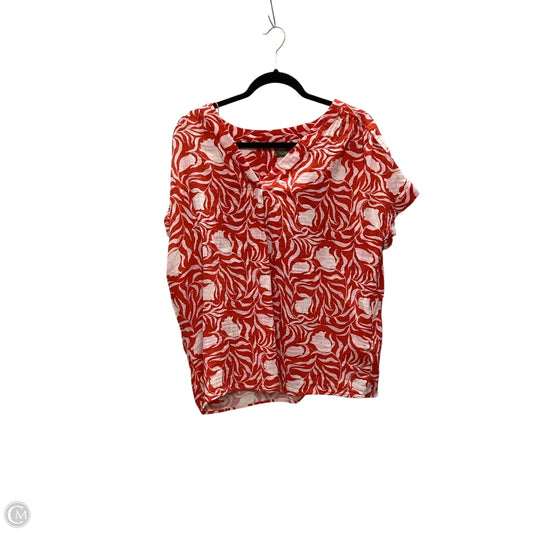 Top Short Sleeve By Style And Company In Red & White, Size: L