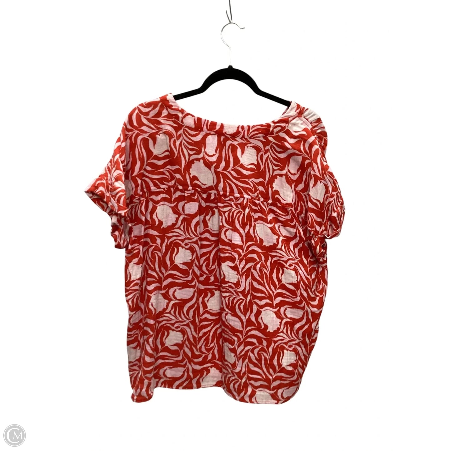 Top Short Sleeve By Style And Company In Red & White, Size: L