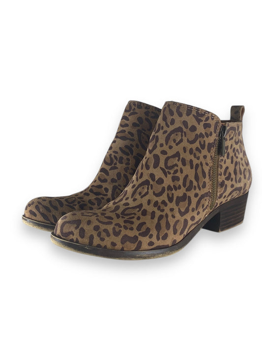 Boots Ankle Heels By Lucky Brand In Animal Print, Size: 6.5