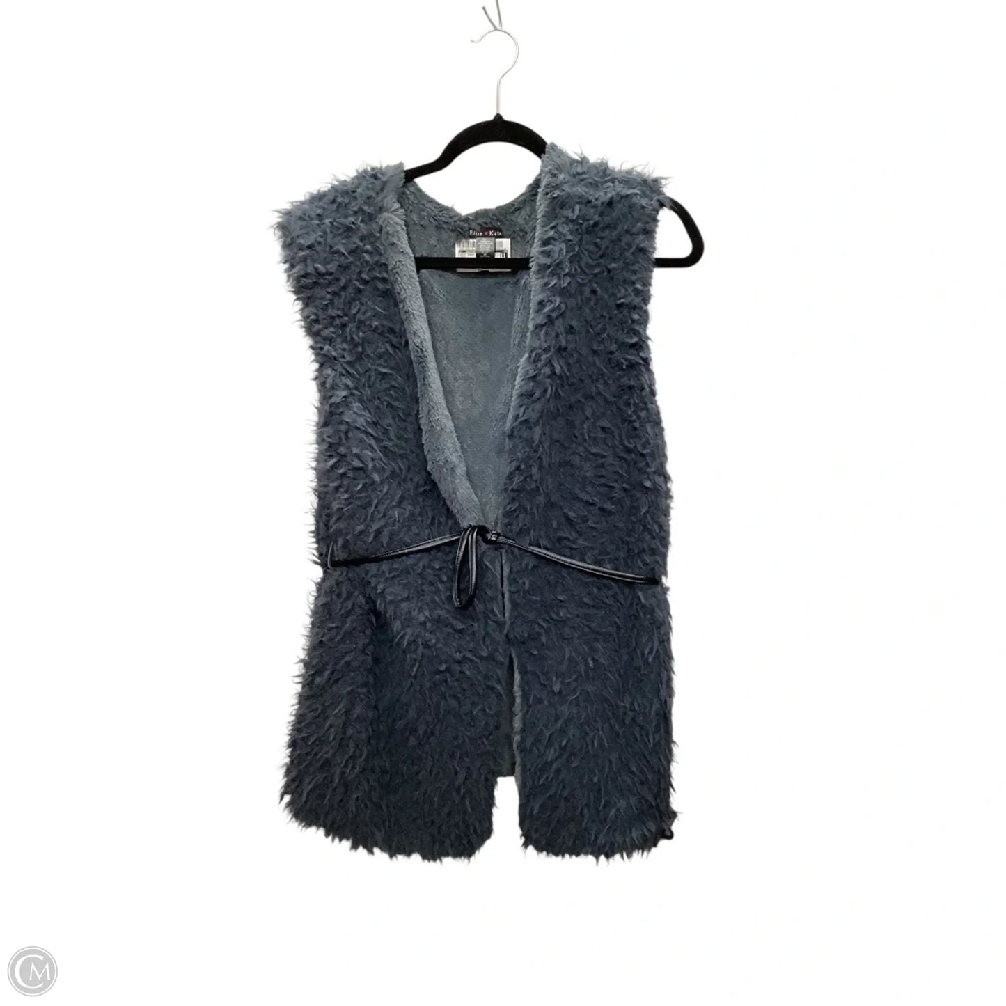 Vest Faux Fur & Sherpa By Clothes Mentor In Grey, Size: L