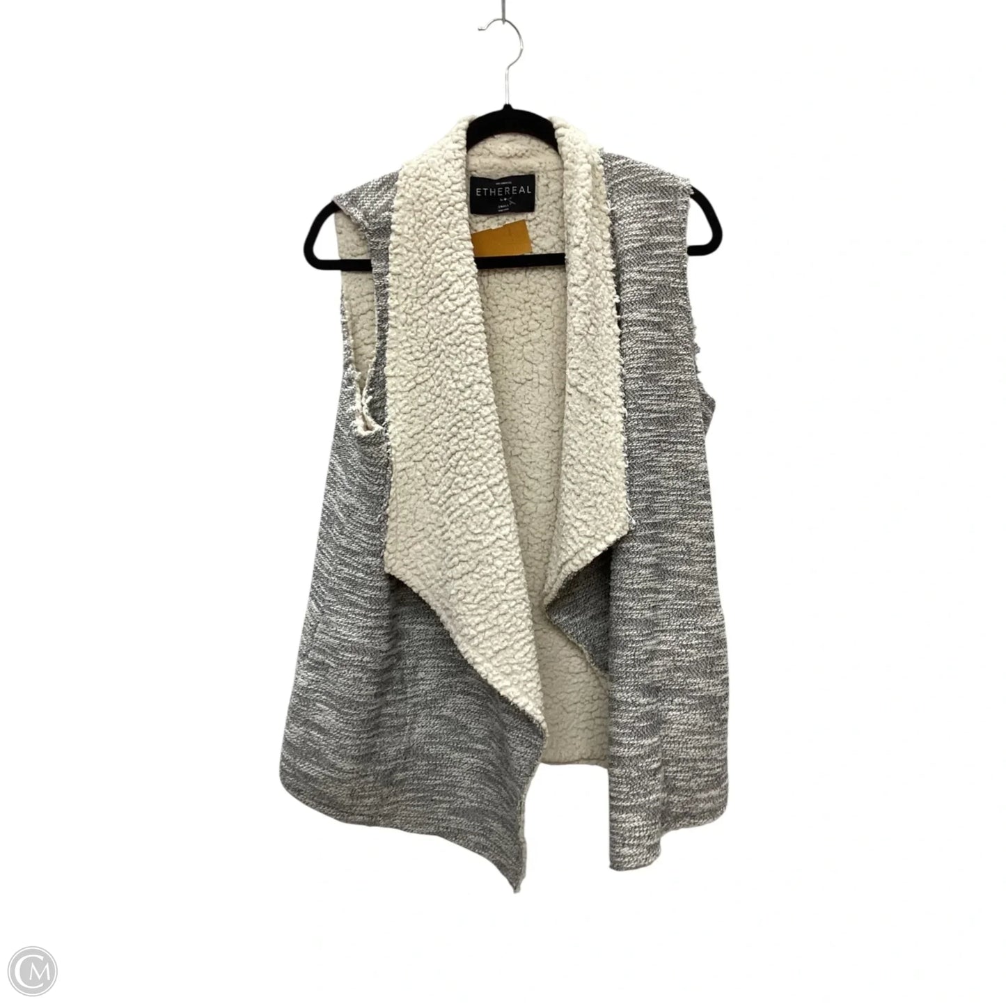 Vest Faux Fur & Sherpa By Clothes Mentor In Grey, Size: S