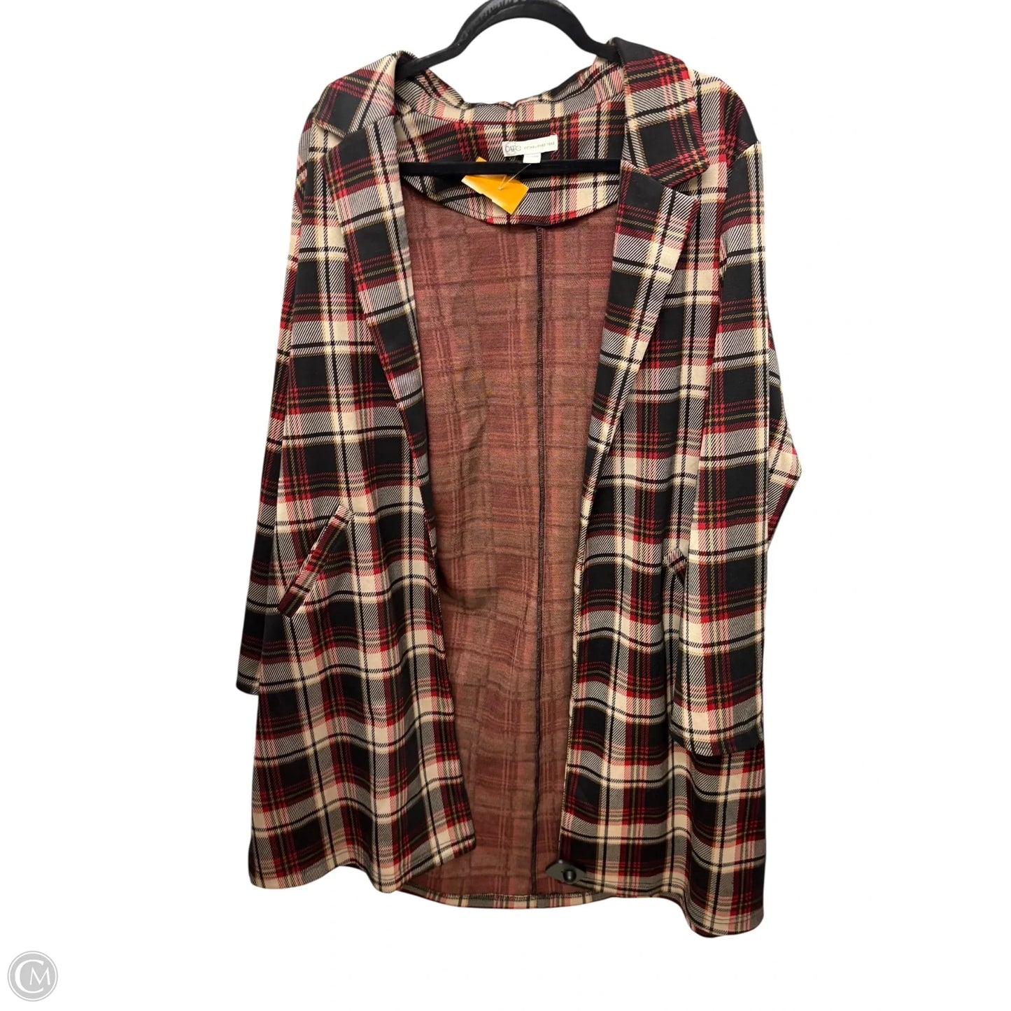 Cardigan By Cato In Plaid Pattern, Size: 18