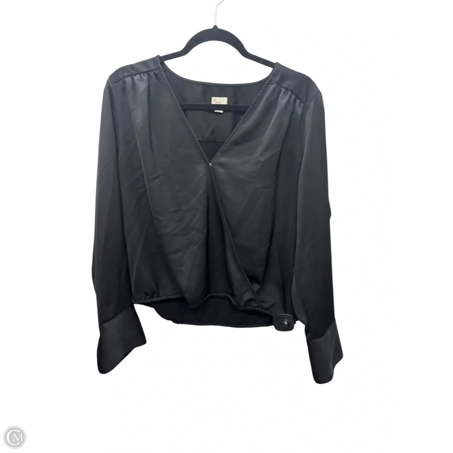 Blouse Long Sleeve By A New Day In Black, Size: L