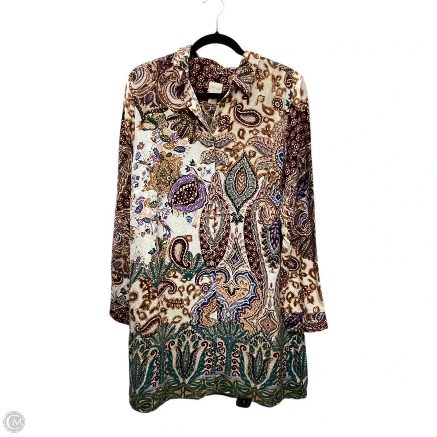 Dress Casual Midi By Chicos In Paisley Print, Size: L