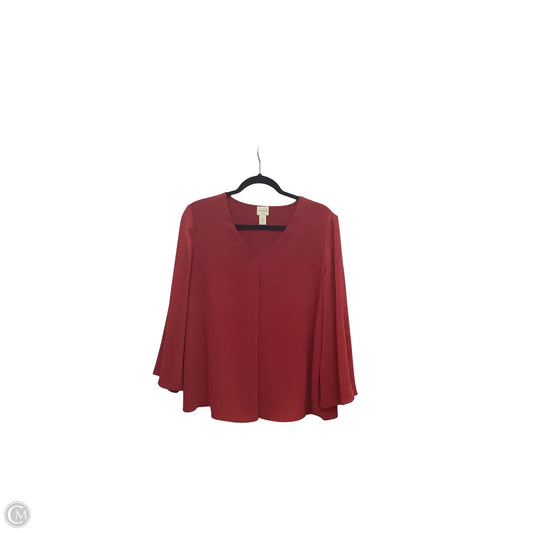 Blouse Long Sleeve By Chicos In Red, Size: M