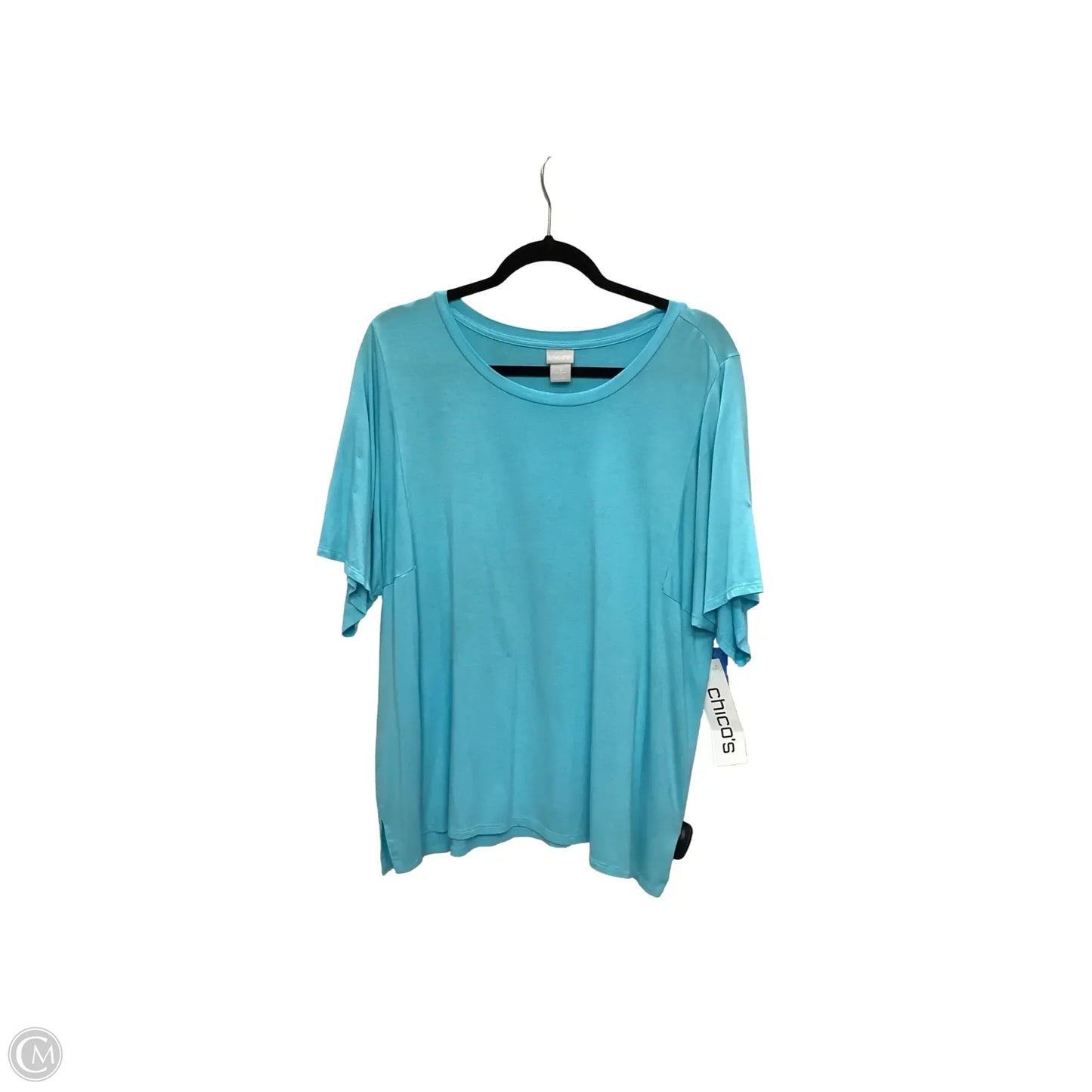 Top Short Sleeve Basic By Chicos In Blue, Size: Xl