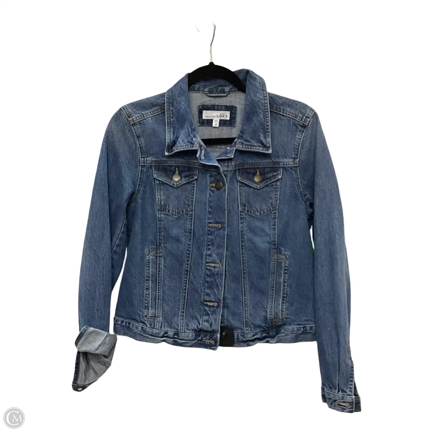 Jacket Denim By Loft In Blue Denim, Size: S