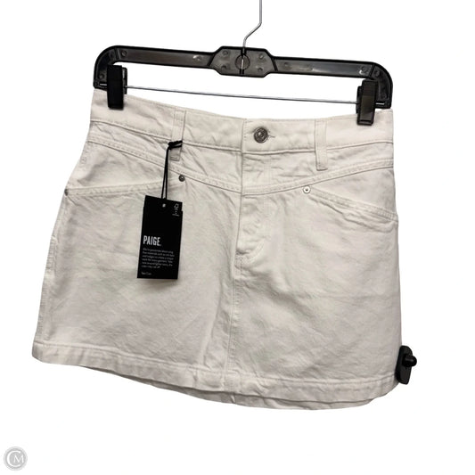 Designer Skirt Mini & Short By Paige In White Denim, Size: 4