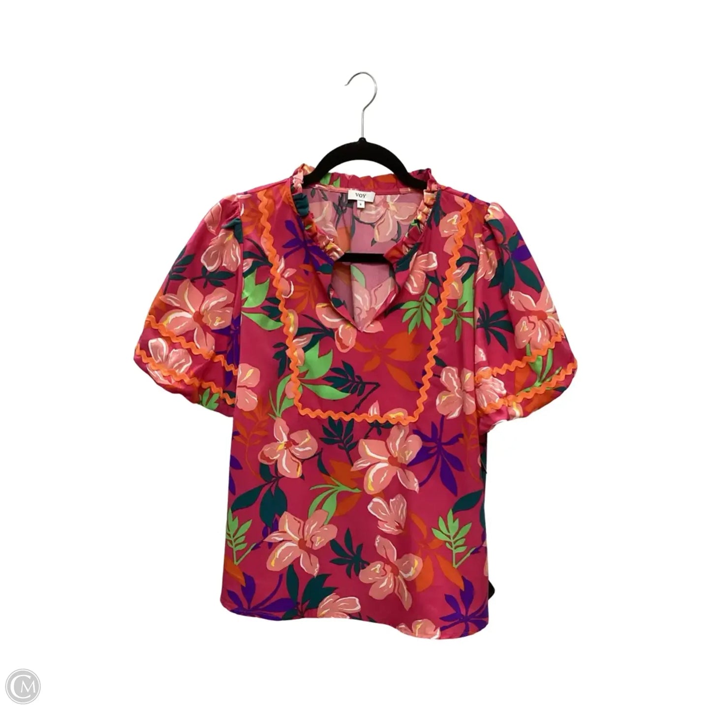 Blouse Short Sleeve By Voy In Floral Print, Size: S