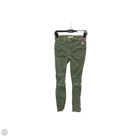 Jeans Skinny By Free People In Green Denim, Size: 2