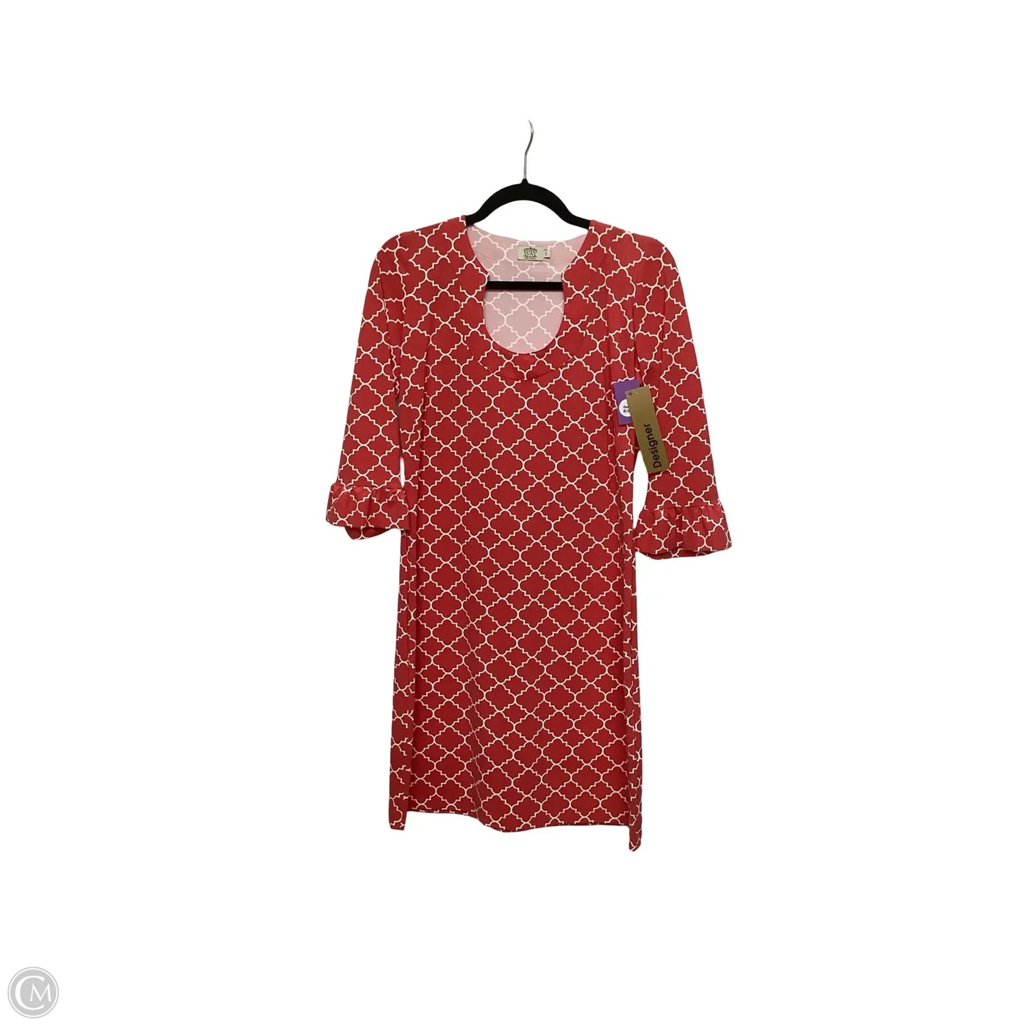 Designer Dress Casual Short By Cmb In Red, Size: S