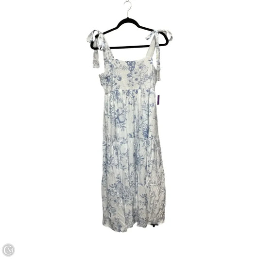 Dress Casual Midi By Blu Pepper In Blue & White, Size: M
