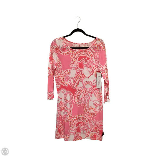 Dress Designer By Lilly Pulitzer In Pink & White, Size: L