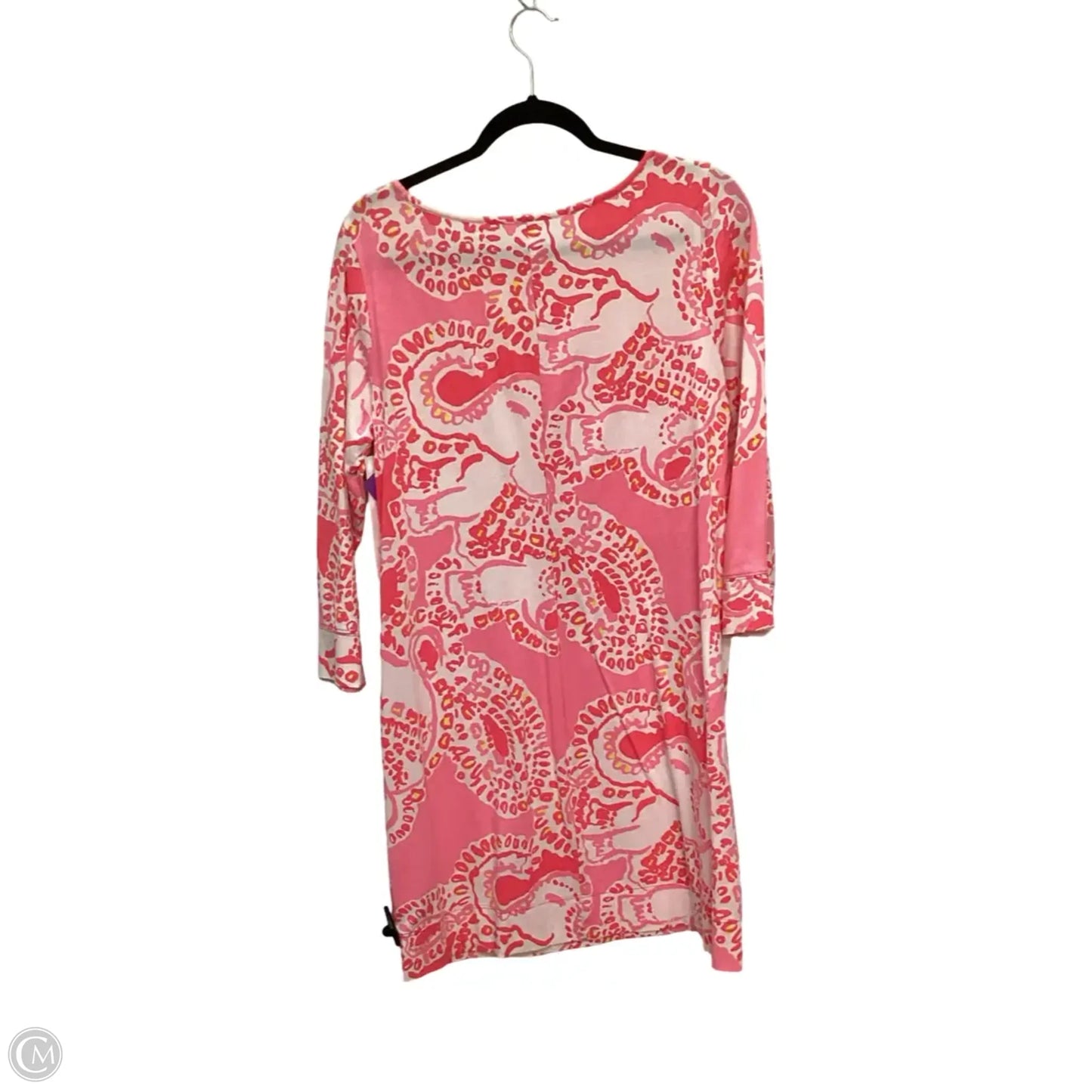 Dress Designer By Lilly Pulitzer In Pink & White, Size: L