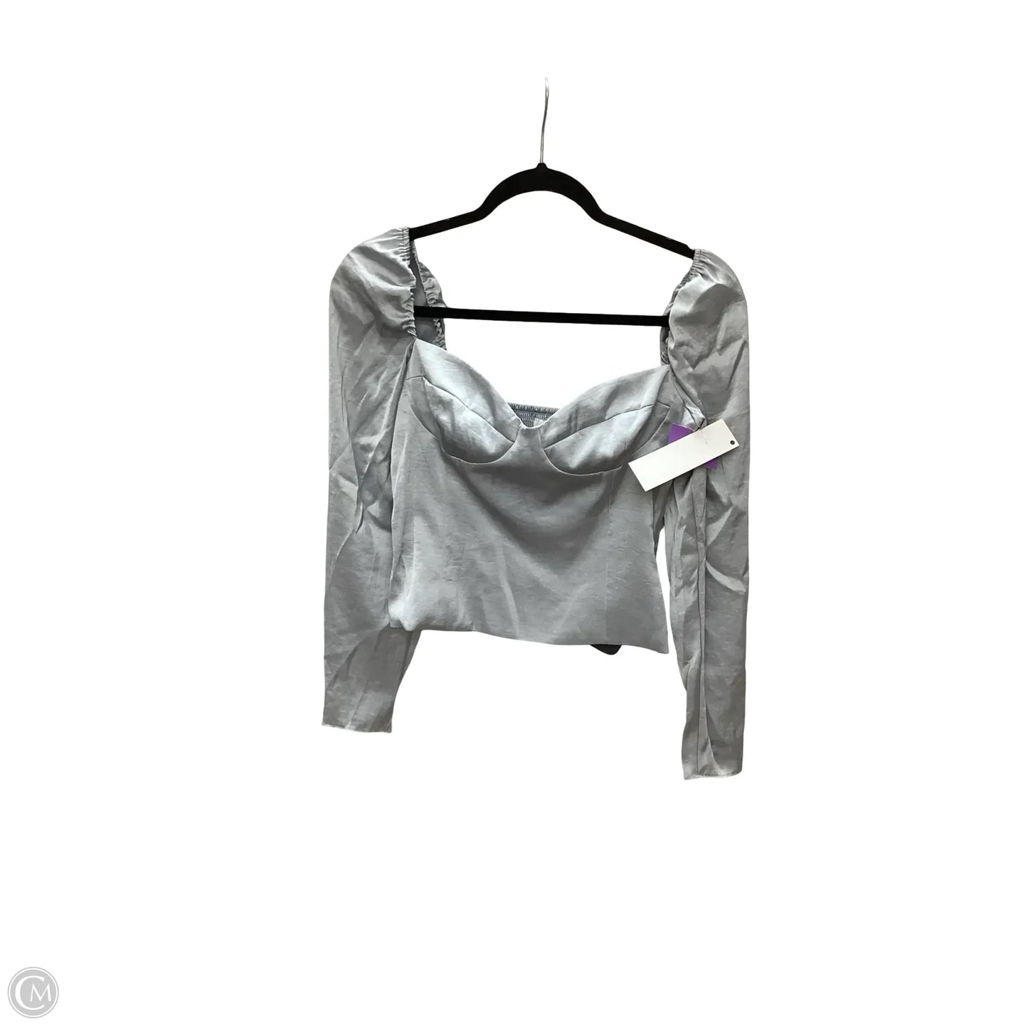 Designer Blouse Long Sleeve By Wilfred In Blue, Size: S
