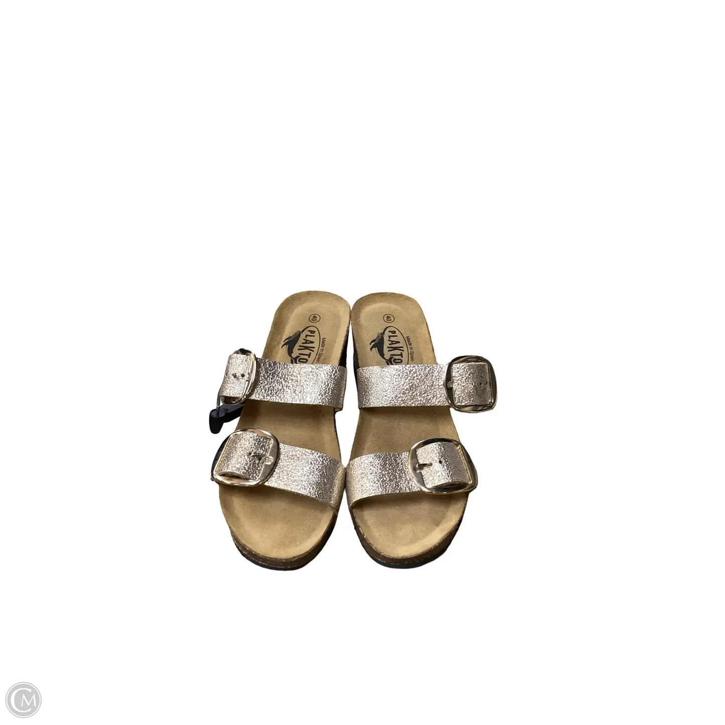 Sandals Heels Wedge By Cmc In Gold, Size: 9.5