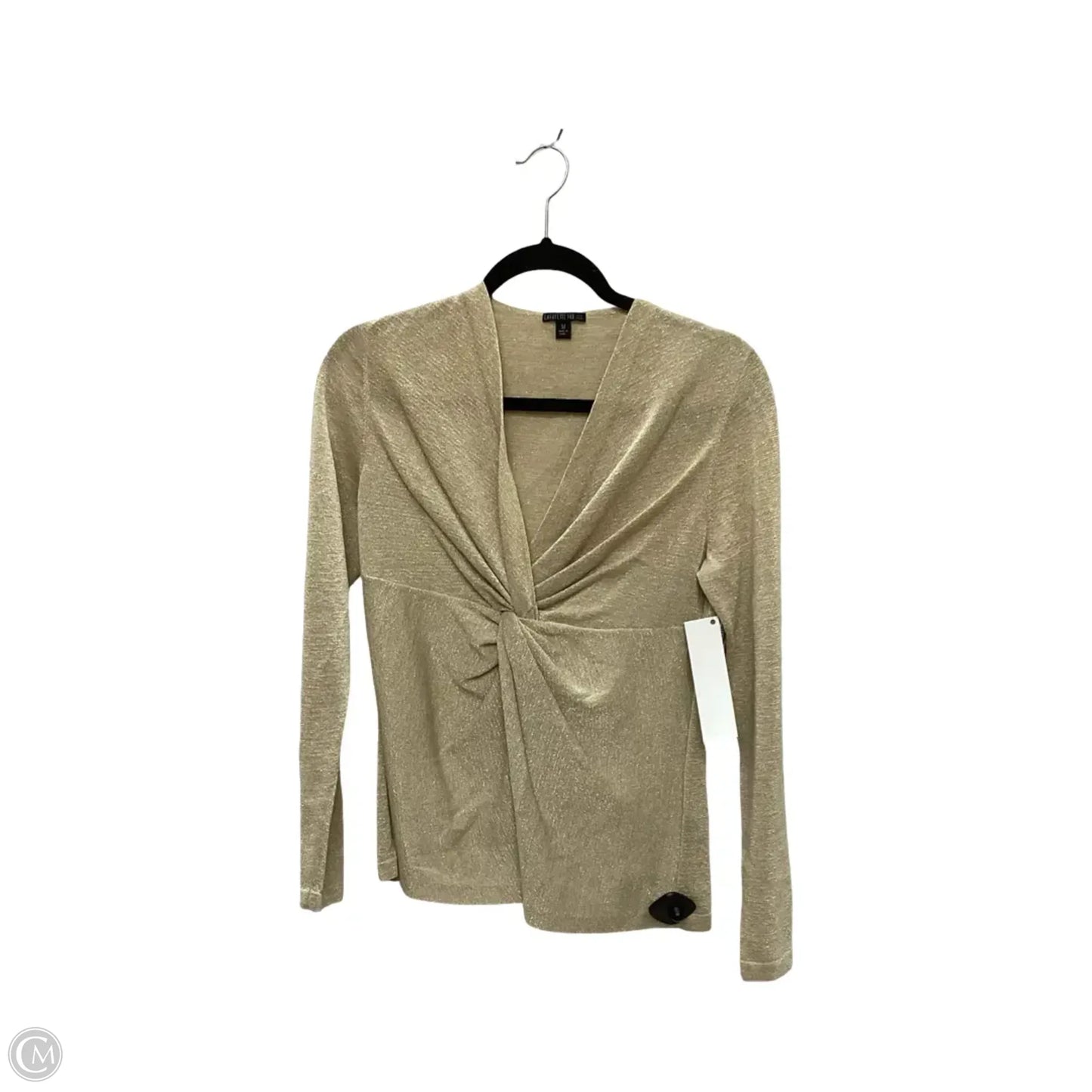 Blouse Designer By Lafayette 148 In Tan, Size: M