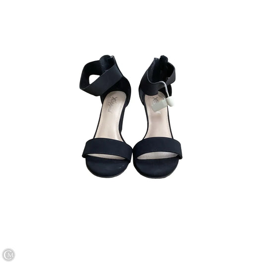 Sandals Heels Wedge By Xappeal In Black, Size: 6.5