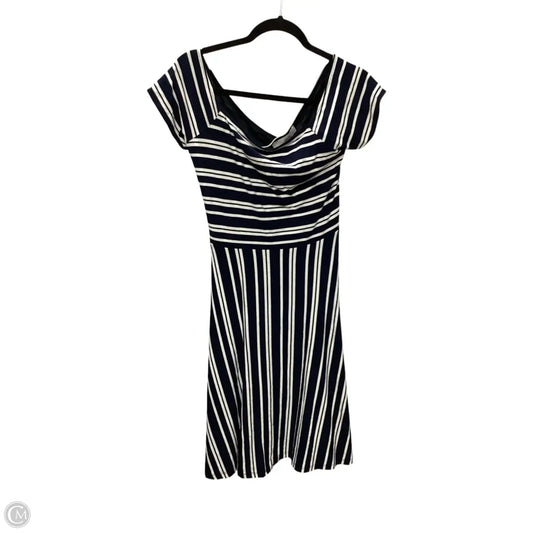 Dress Casual Midi By Loft In Blue & White, Size: M