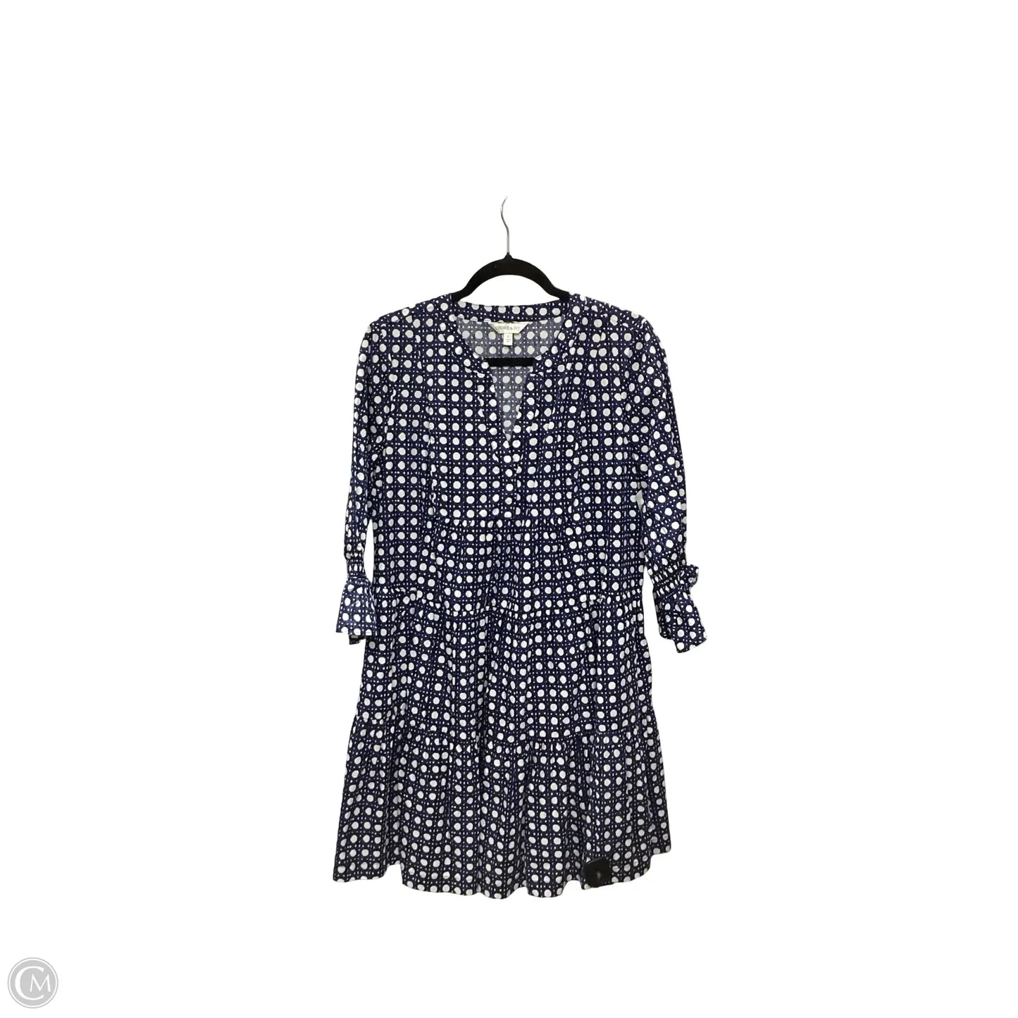 Dress Casual Short By Crown And Ivy In Blue & White, Size: L