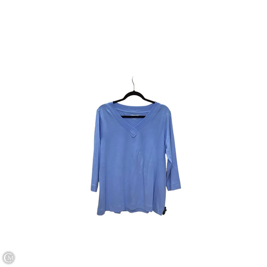 Top 3/4 Sleeve By Chicos In Blue, Size: Xl