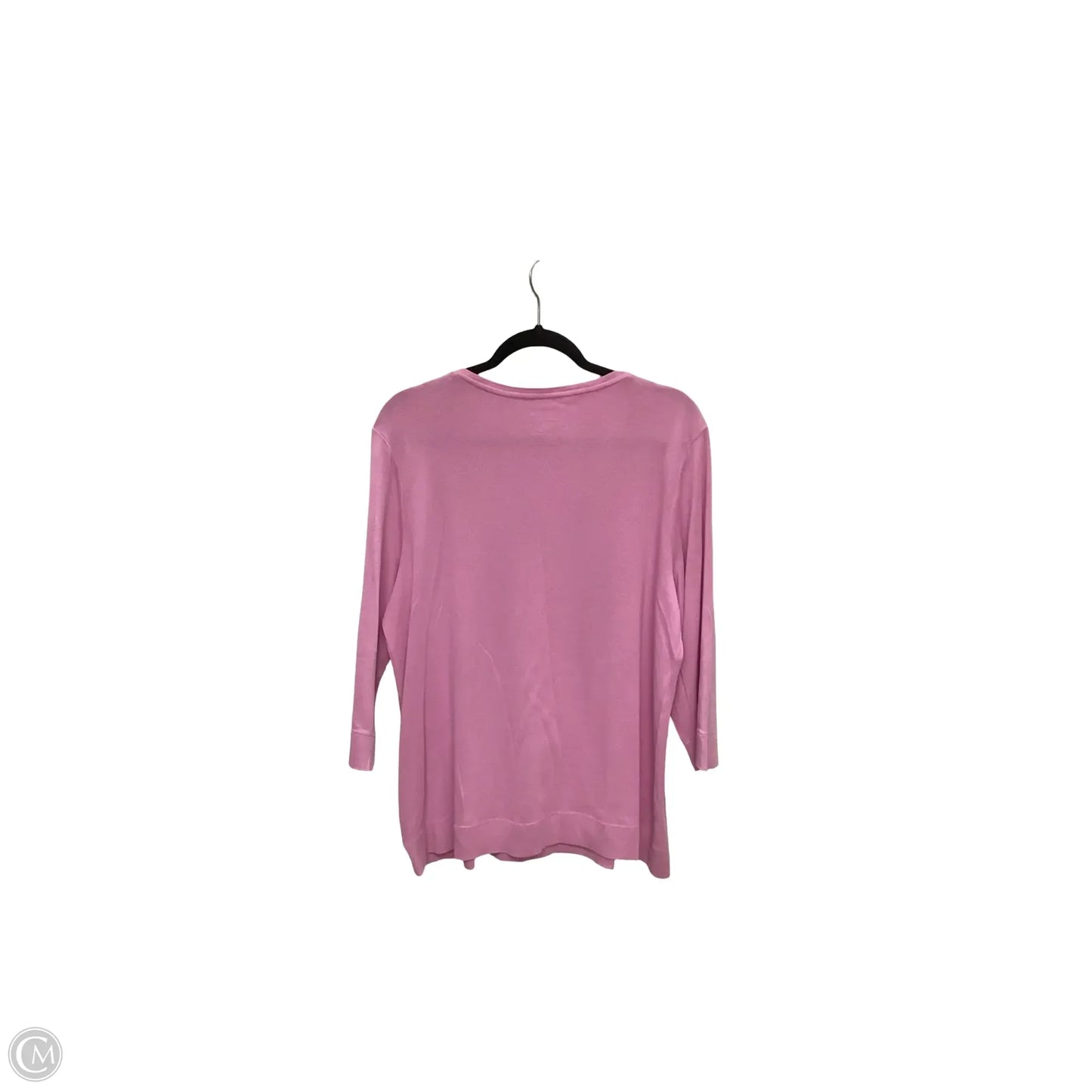 Top 3/4 Sleeve By Chicos In Pink, Size: Xl