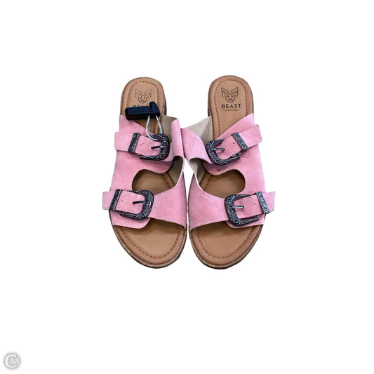 Sandals Flats By Clothes Mentor In Pink, Size: 9