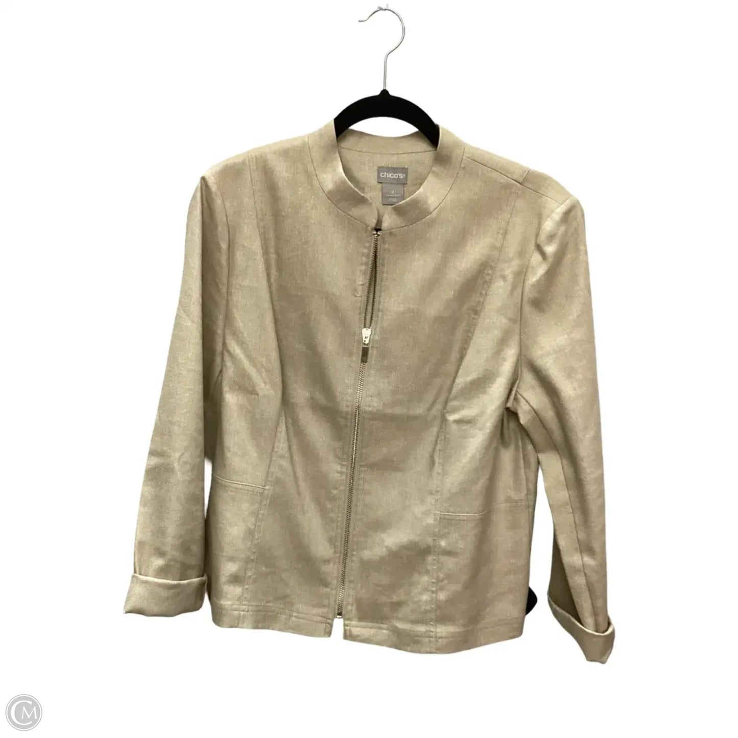 Jacket Moto By Chicos In Brown, Size: 2