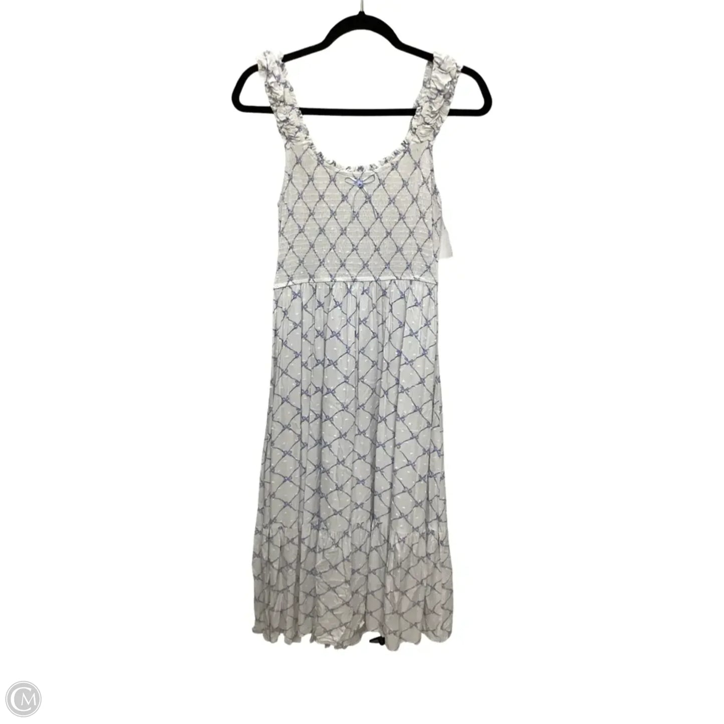 Dress Casual Midi By Blu Pepper In Blue & White, Size: L