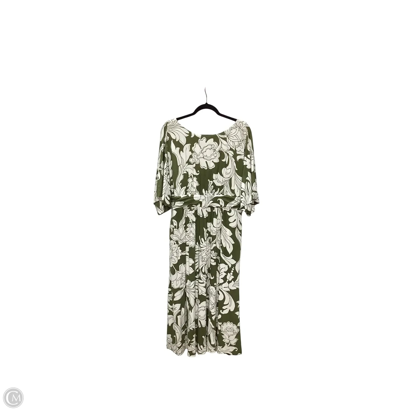 Dress Casual Midi By Boden In Green & White, Size: 12p