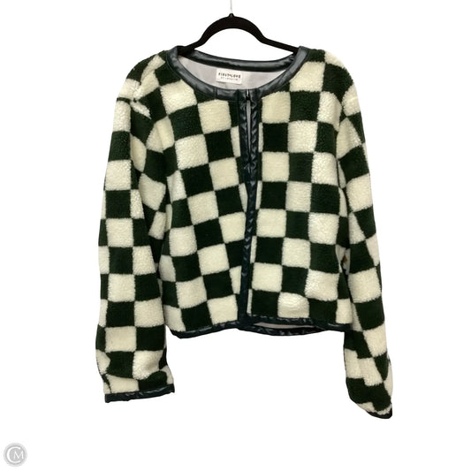 Coat Faux Fur & Sherpa By First Love In Checkered Pattern, Size: 3x