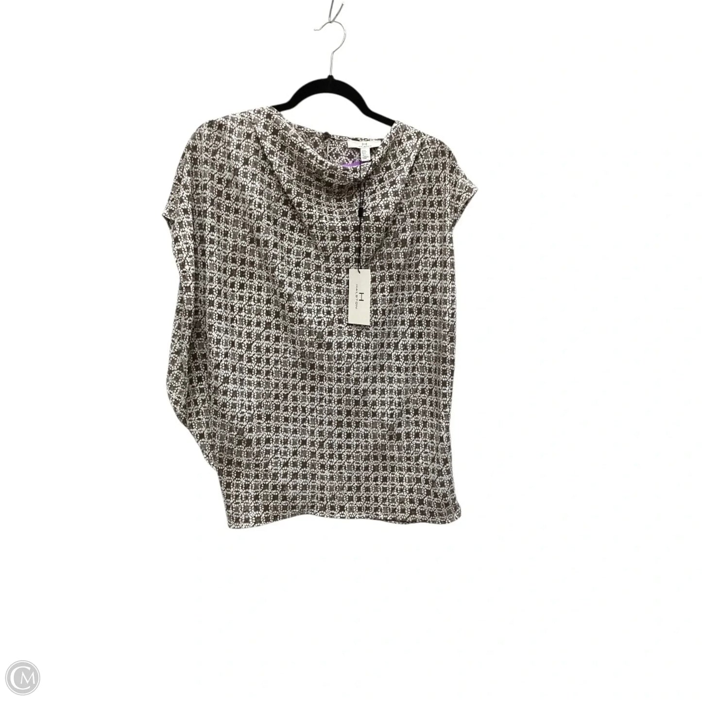 Top Short Sleeve By H For Halston In Brown, Size: S