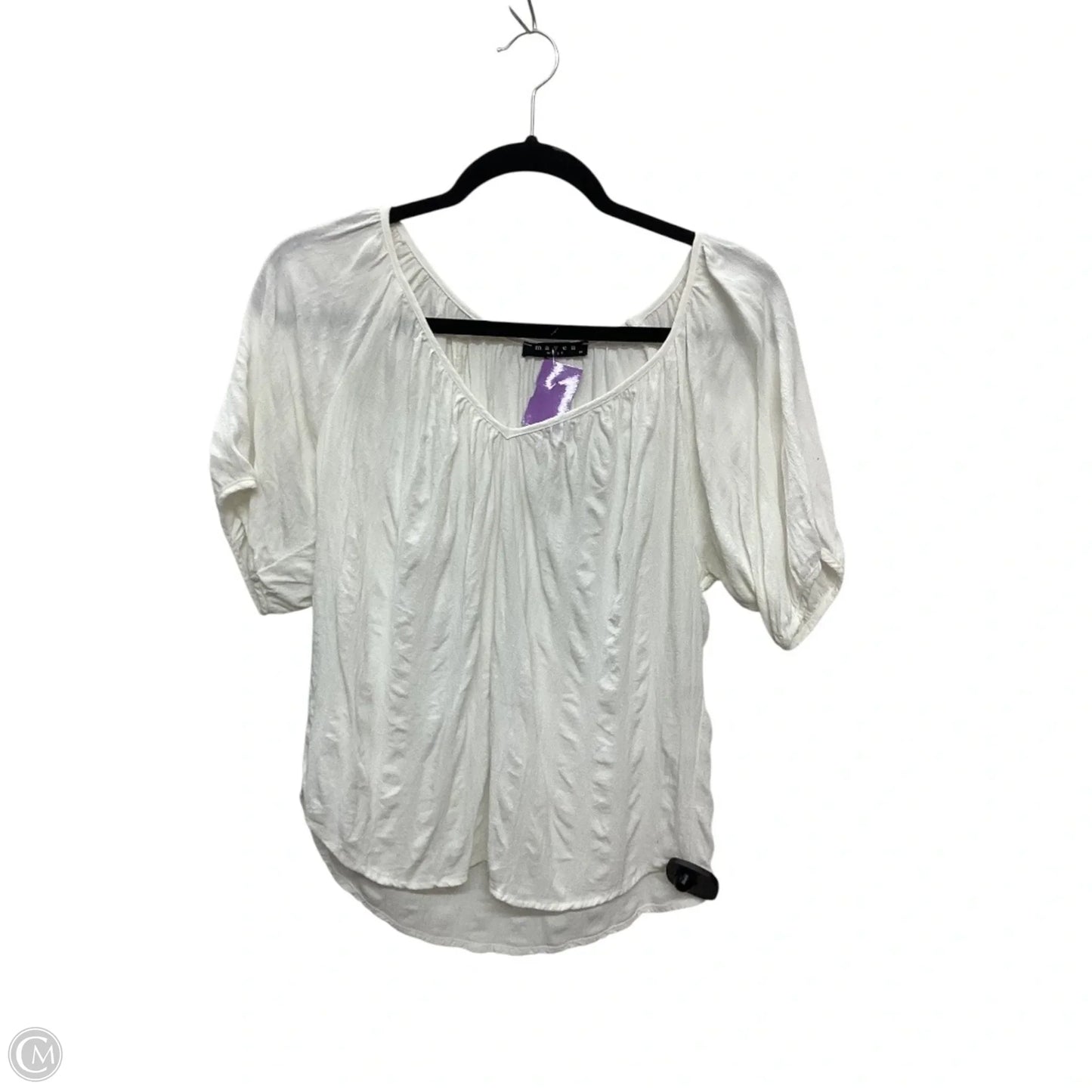 Top Short Sleeve By Clothes Mentor In White, Size: M