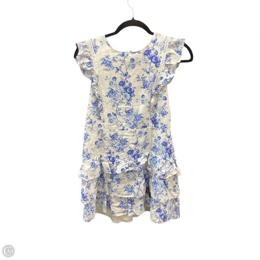 Dress Casual Midi By Tcec In Blue & White, Size: L
