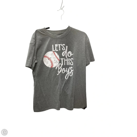 Top Short Sleeve Basic By Clothes Mentor In Grey, Size: Xl