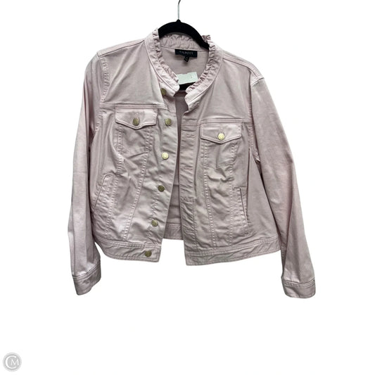 Jacket Denim By Talbots In Pink Denim, Size: Xl
