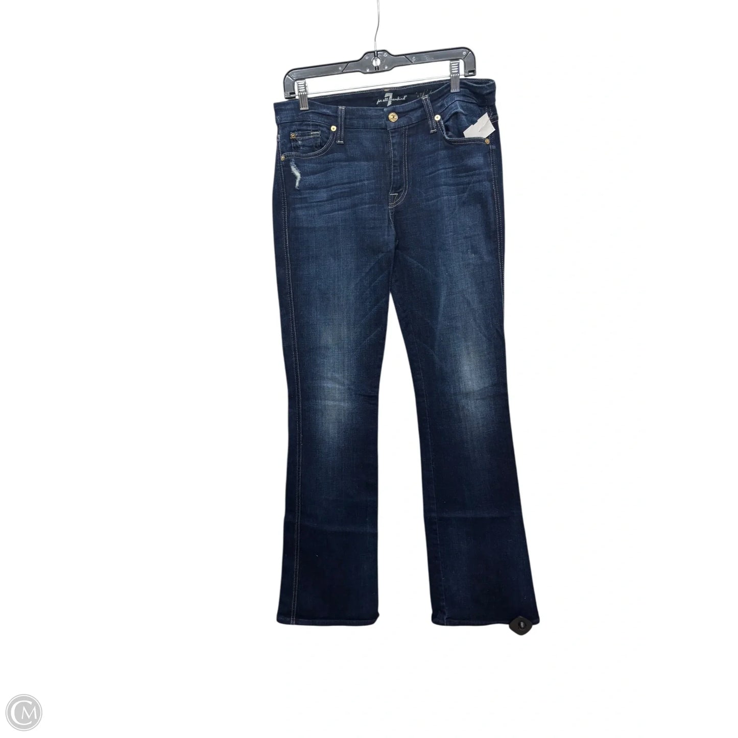 Jeans Flared By 7 For All Mankind In Blue Denim, Size: 12