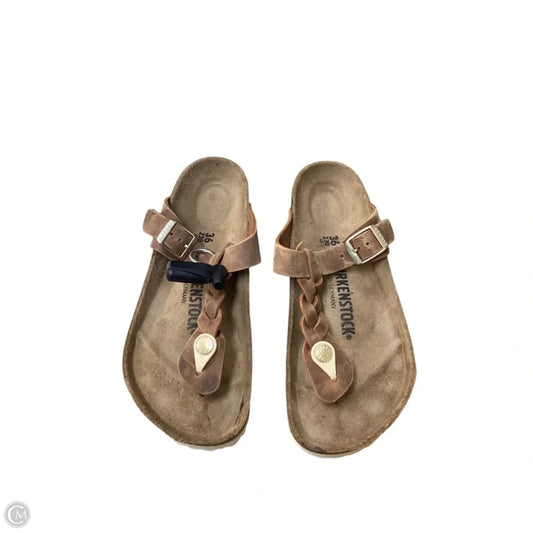 Sandals Flip Flops By Birkenstock In Brown, Size: 6