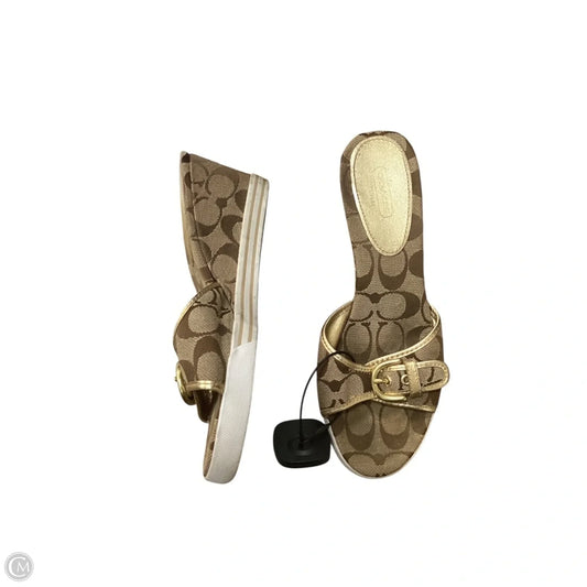 Sandals Designer By Coach In Brown, Size: 8.5