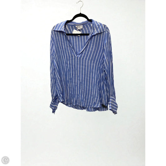 Top Long Sleeve By For The Republic In Blue, Size: 1x