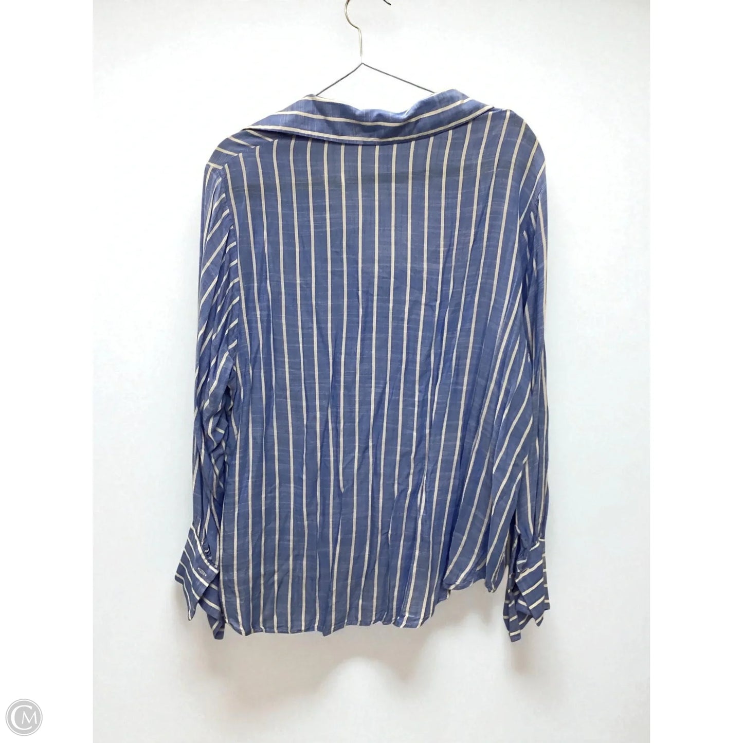 Top Long Sleeve By For The Republic In Blue, Size: 1x