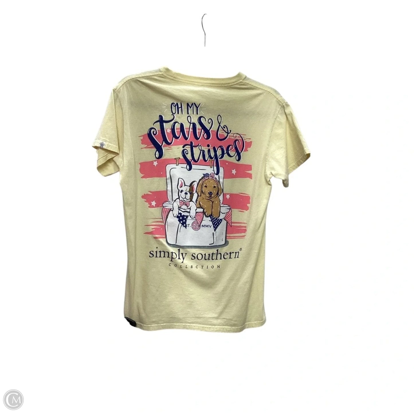 Top Short Sleeve Basic By Simply Southern In Yellow, Size: S