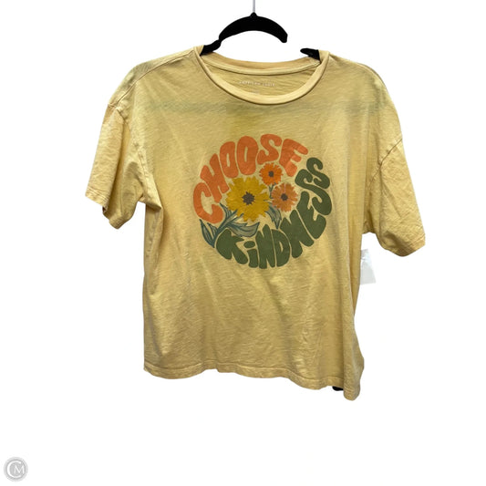 Top Short Sleeve By American Eagle In Yellow, Size: S