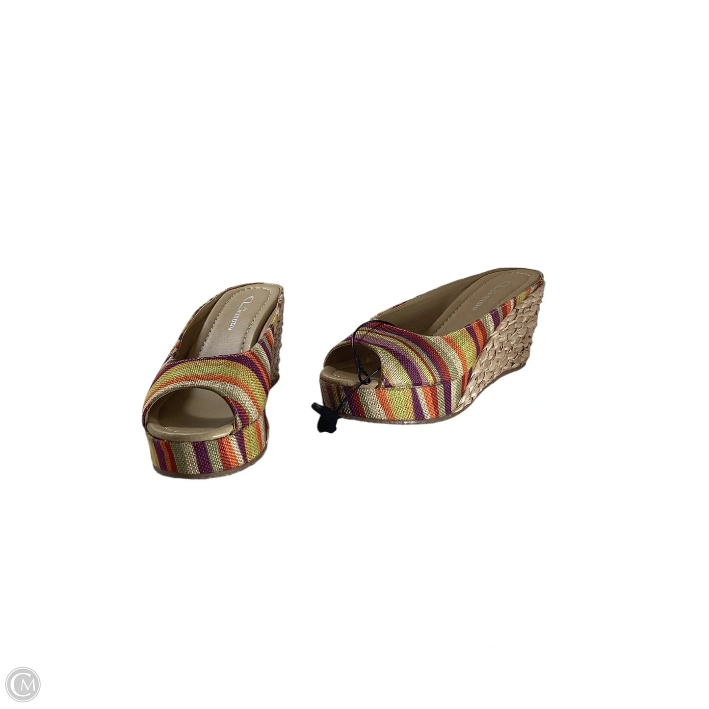 Sandals Heels Wedge By Cl By Chinese Laundry In Multi-colored, Size: 8.5