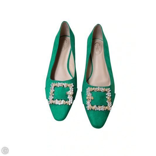 Shoes Flats By Cato In Green, Size: 11