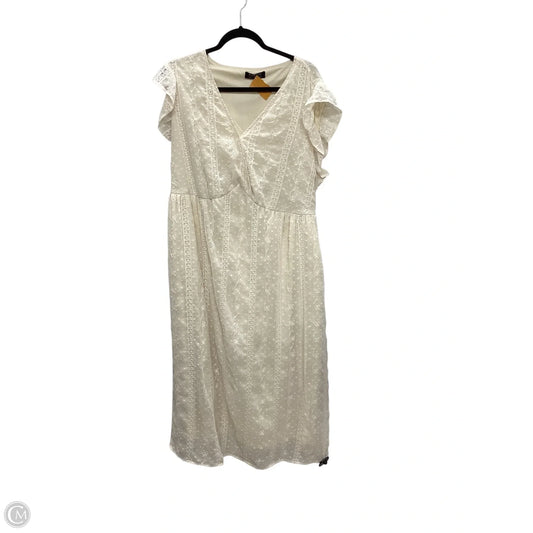 Dress Casual Maxi By Bloomchic In Cream, Size: 1x