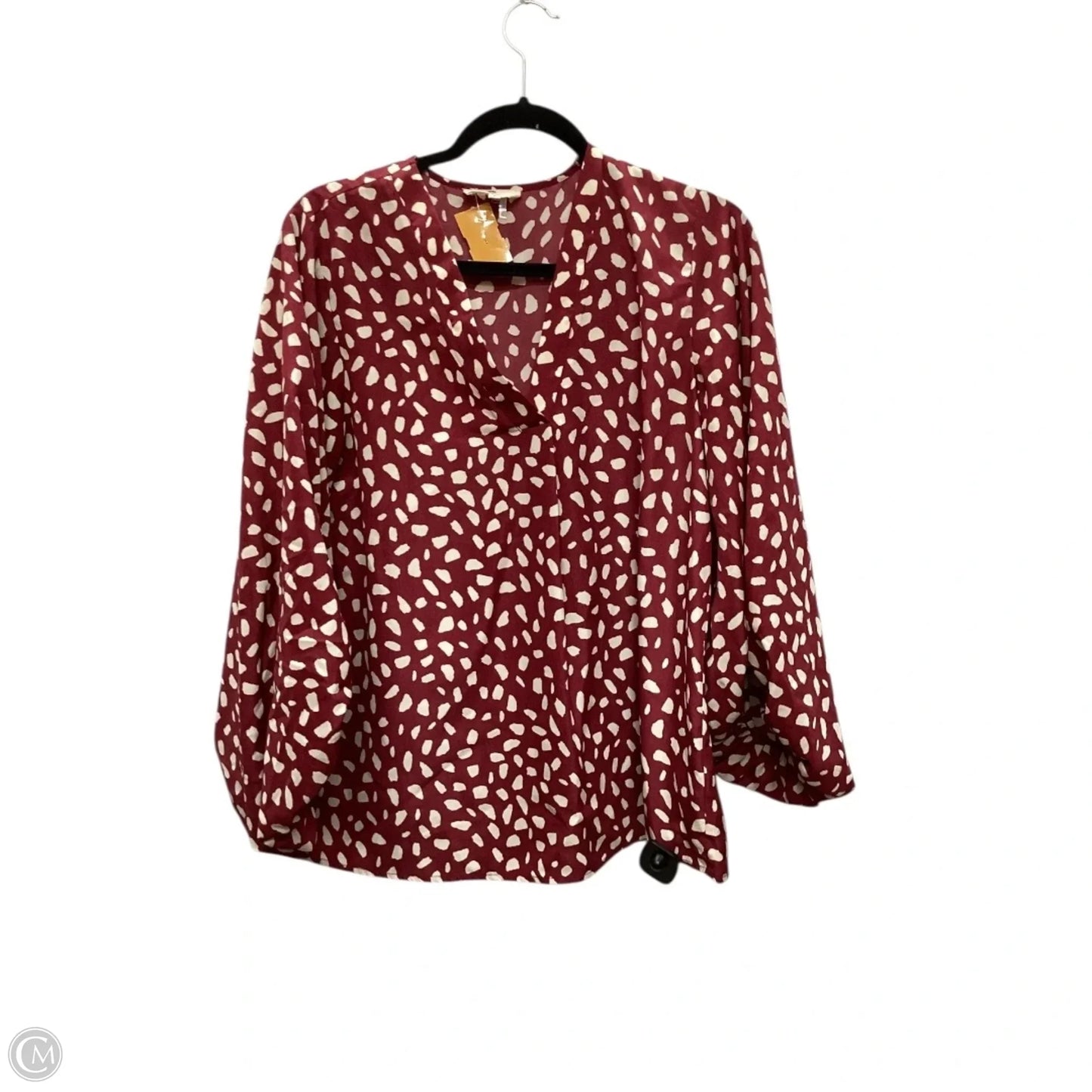 Blouse Long Sleeve By Entro In Red, Size: S